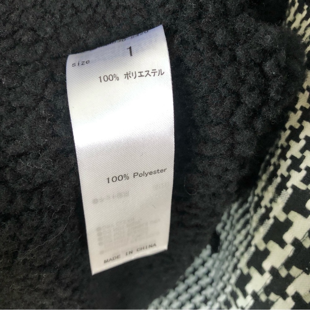 NWOT MOUSSY Houndstooth Plaid Wool Knit Coat with Fur Trim Sz 1 Small - Picture 14 of 16